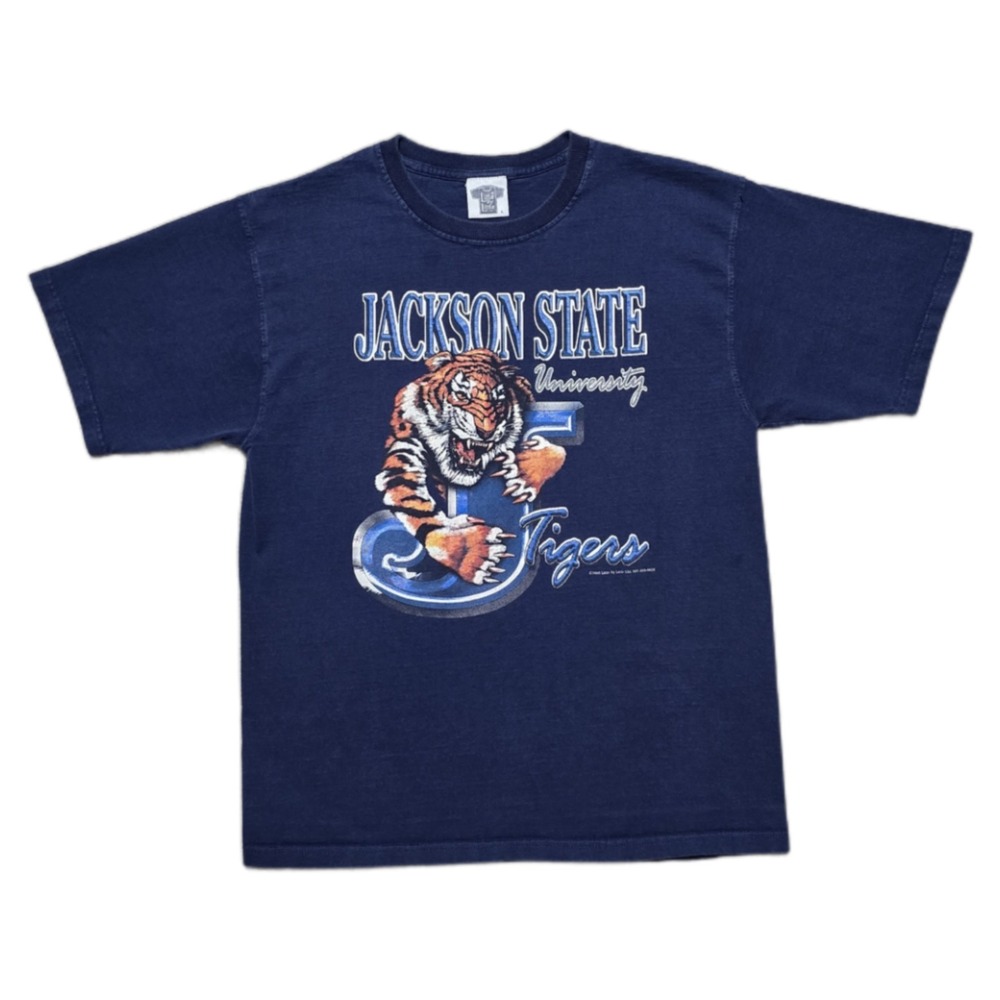 Rare VTG Jackson State University‎ Graphic T-Shirt JSU Tigers Mens L Y2K
